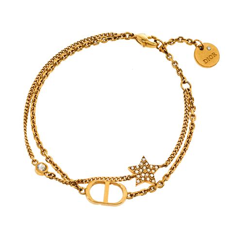 dior gold star bracelet|dior gold chain bracelet.